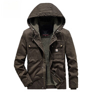 芭黎公雞（paril  rooster）法國2025冬季男士棉衣時(shí)尚寬松加厚羊羔毛外套中間復古外套 咖啡色 M