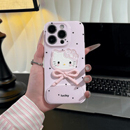 RANRZL粉色波點(diǎn)鏡子支架手機殼女適用于iPhone16VIVOs30一加13t/ace5小米15華為mate70榮耀400magic7OPPO 菲林硬殼-FX1820粉色波點(diǎn)+公仔+支架 紅米_K70E