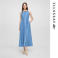 歌力思（ELLASSAY）2025夏季新款100%桑蠶絲簡(jiǎn)單清爽露肩優(yōu)雅連衣裙女EWE361Y11700