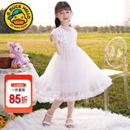 G.duck童裝兒童公主裙夏裝新款連衣裙女童裙子中大童甜美風(fēng)網(wǎng)紗裙9女孩 白色 160 尺碼13~14歲【150-160cm】cm