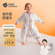 貝肽斯嬰兒睡袋暖姜恒溫兒童分腿睡袋嬰幼兒防踢被睡衣秋冬中厚?甜夢(mèng)M