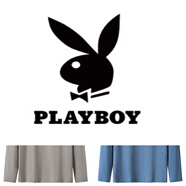 花花公子（PLAYBOY）3件純棉t恤男長袖寬松圓領薄款潮流個性體恤秋衣全棉打底衫男潮 棉長-大R豆綠+橫條卡其+鹿角霧藍 XL 【建議140斤-155斤】