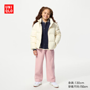 優(yōu)衣庫童裝女童仿羊羔絨休閑寬腿褲闊腿褲加絨褲子478169 10 水粉色 160