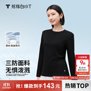 拇指白小T【李小冉三防T】二代長袖t恤男士2025秋冬純棉t恤女白小丅打底衫 三防-黑色女款 2XL