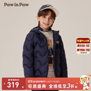 PawinPaw【三防松軟小熊】卡通小熊童裝秋冬新男女童輕薄羽絨服 Navy藏青色/59 120 cm 充絨量53.4g