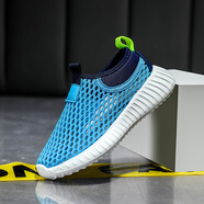 LI NING李寧女童運動(dòng)鞋春夏季透氣網(wǎng)面2025新款鏤空單網(wǎng)中大童網(wǎng)鞋公主兒 V555孔雀藍(單網(wǎng)) 28 內長(cháng)18cm