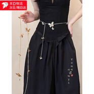 戴巖波西米亞金色蝴蝶金屬腰鏈女配飾連衣裙子民族風(fēng)腰繩新款細腰帶夏 銀色蝴蝶流蘇腰鏈