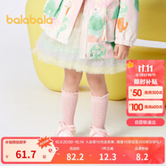 巴拉巴拉童裝兒童裙子寶寶半身裙女童短裙2024春裝洋氣蓬蓬裙208124112001
