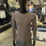 CALVIN KLEIN JEANSCK長(cháng)袖T恤男秋冬2024新款彈力棉休閑圓領(lǐng)青年上衣體恤 灰色 S (100-115)斤