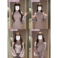 日系純欲風(fēng)4way系帶罩衫無(wú)袖背心針織連衣裙辣妹溫柔氣質(zhì)兩件套 紫色4way穿法高品質(zhì)現貨 S S