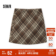森馬（Semir）半身裙女格紋A字裙復(fù)古文藝冬俏皮短裙小個(gè)子學(xué)院風(fēng)101724120008
