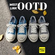 西遇（Westlink）帆布男鞋2025新款秋季學(xué)生潮流百搭做舊大頭鞋青少年休閑運(yùn)動(dòng)板鞋 灰色 單層 39  【關(guān)注店鋪優(yōu)先發(fā)貨】
