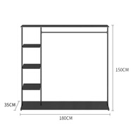 室內掛衣架落地臥室單桿式衣帽架簡(jiǎn)易衣服架子多功能晾衣架收納層架 小三板帶上板長(cháng)180*高155