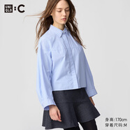 優(yōu)衣庫合作款/女裝棉質(zhì)條紋短襯衫/長(cháng)袖479678 63 天藍色 S /155/80A