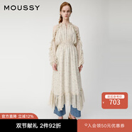 moussy 【歐陽娜娜同款】女裝新款度假連衣裙028GAH30-6140 075花紋米色 S 00001