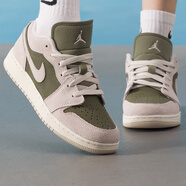 耐克（NIKE）休閑鞋aj女鞋2025秋季新款A(yù)IR JORDAN 1 AJ1低幫籃球鞋運(yùn)動(dòng)鞋 HV4396-201中橄欖綠/淺土褐/帆白 35.5