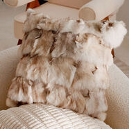 法式馬匹奶油風(fēng)抱枕套美拉德感棕色客廳沙發(fā)靠枕靠背床上靠墊 棕色狐貍皮草45x45cm 單獨枕套