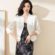 米思陽(yáng)（missshine）2025夏季新款感西服小個(gè)子短款醋酸白色西裝外套女外搭 白色現(xiàn)貨直發(fā) L