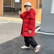 G.DUCKKIDS兒童羽絨服2025新款男女童中長(zhǎng)款極寒中大童冬季加厚保暖外套洋氣 紅色 100 建議年齡2-3歲cm (建議身高90碼建議