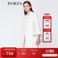PORTS寶姿  新品商場同款毛呢大衣女優(yōu)雅喇叭袖翻領(lǐng)中長大衣 白色 XL (10)