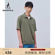beanpole【寬松T恤】  夏季新款男士潮流休閑文藝風(fēng)短袖POLO衫 橄欖色 L 180/96A