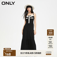 ONLY秋冬時(shí)尚V領(lǐng)蛋糕裙吊帶中長(cháng)款連衣裙女|123407018 H1Z 黑色BLACK XL 175/92A