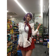 婭奴（A n l o m）中華娘圣誕節(jié)COS服日系洛麗塔女仆圍裙學院風JK制服百褶裙兩件套 酒紅百褶半身裙 XS