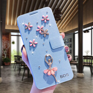 奉希適用蘋(píng)果16e手機殼iphone16e翻蓋保護皮套包防摔i16e硅膠軟殼ip十六e磨砂se4代男女2025新款支架可 芭蕾舞艷花【天藍色】鋼化膜+掛繩 iPhone 16e