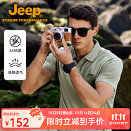 Jeep吉普速干翻領(lǐng)t恤男2025夏季半袖打底衫涼感透氣短袖polo衫體恤衫 巖灰綠【100%滌綸】 M 建議115-130斤
