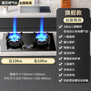 櫻花燃氣灶雙灶家用大火力嵌入式天然氣灶臺式液化氣節能煤氣爐灶【下單贈送上門(mén)安裝】 旗艦款-10Kw直噴猛火 四層黑鈦鋼拉絲面板 瓶裝液化氣
