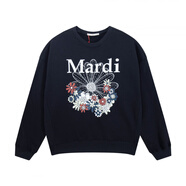  Mardi Mercredi南巷韓代Mardi25秋新款正確彩色花朵小雛菊長(cháng)袖衛衣上衣百搭 NX黑色/乳白 均碼