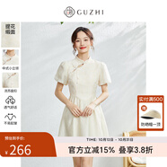 固執(zhí)（OBSTINATE）【特價(jià)】夏季新款中式立領(lǐng)短袖氣質(zhì)短款小個(gè)子連衣裙50432LQ07934 淺黃 L 170/88A