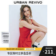 UR2025秋季新款女裝氣質(zhì)打攬超短款修身吊帶連衣裙UYL750039 大紅色 XL