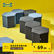 宜家（IKEA）KJUGE凱尤吉帶儲物矮凳客廳茶幾凳簡約換鞋凳帶儲物 深灰色