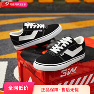 普尼PONY1972戶(hù)外運動(dòng)舒適耐磨滑板鞋Skate男女低幫休閑帆布運動(dòng)鞋 231U1SK10BK 黑色 35
