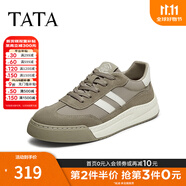 他她（TATA）男士阿甘男鞋復(fù)古德訓(xùn)鞋男運(yùn)動(dòng)休閑鞋厚底板鞋小白鞋PCB01AM5 QDR01AM4灰綠/白 39