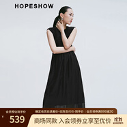 紅袖2025春季新款女裝 蝴蝶結(jié)松緊收腰圓領(lǐng)套頭背心連衣裙 黑050 XL