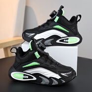 李寧熱門(mén)男童鞋子2025秋冬季新款加絨兒童二棉鞋旋轉紐扣中大童運動(dòng)鞋 黑白(二棉) 39