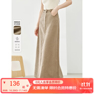 梵希蔓卡其色法式優(yōu)雅中腰A字裙女2025年春新款顯瘦高級感半身裙 M5769 卡其色 M