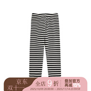 幼悠女童加絨加厚條紋打底褲冬季萌趣可愛防風(fēng)保暖百搭寬松休閑褲 黑米條紋 80cm