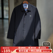 馬登工裝 美式復(fù)古Teflon三防巴爾瑪肯風(fēng)衣翻領(lǐng)中長(zhǎng)款大衣外套男 藏青色 M