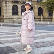 巴拉中2025新款雪泊萊女童羽絨服兒童長款過膝韓版寬松加厚保暖外套 097款水晶粉 長款 150 cm