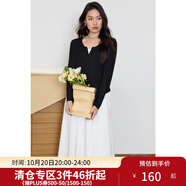 獨(dú)束大碼女裝 針織開(kāi)衫女春季上衣時(shí)尚洋氣V領(lǐng)連衣裙兩件套胖mm 月光白（連衣裙） 4XL (尺碼：6) 拍前和客服確認(rèn)尺碼