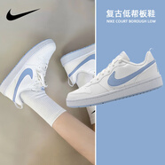 耐克（NIKE）女鞋 2025新款秋季時尚潮流休閑鞋輕便舒適低幫板鞋子大童鞋 白淺藍-103 38