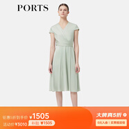 PORTS寶姿春季新品女裝通勤優(yōu)雅褶皺設計無(wú)袖連衣裙ALP8D037KWT003 奶綠色 M (6)