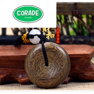 CORADE品質(zhì)沉香吊墜沉香平安扣緣生加里曼丹項鏈木老料沉香平安 m*1cm
