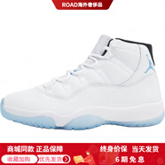 JordanAJ11舒適百搭防滑耐磨高幫兒童籃球鞋白藍(lán)色兒童款 白藍(lán)色 28