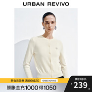 UR2025秋季新款女裝簡約休閑亮片裝飾針織開衫UWB950011 米白 XS