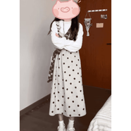 秋冬穿搭一整套2025新款韓系溫柔風(fēng)打底衫波點(diǎn)吊帶連衣裙兩件套女 打底衫+背帶波點(diǎn)裙兩件套 L (建議100-120斤)