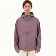 【京東直采】26春新款沖鋒衣外套男鳥(niǎo)家同款軟殼連帽戶(hù)外通勤夾克 星云紫 L 【135-150斤】